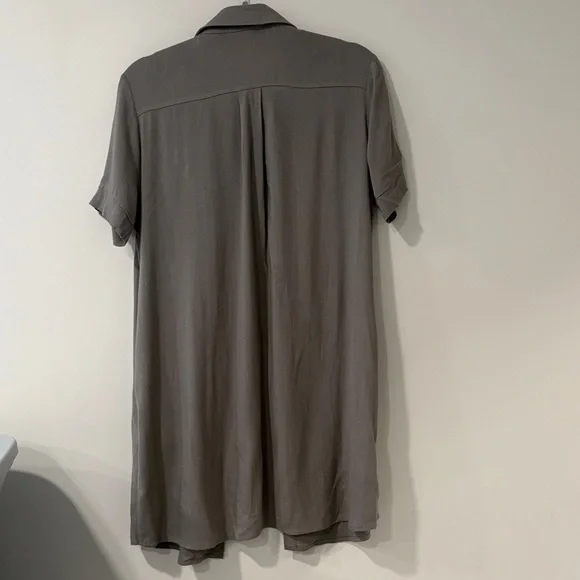 Lulu's Olive Oxford Comma Shirt Dress - Picture 6 of 10